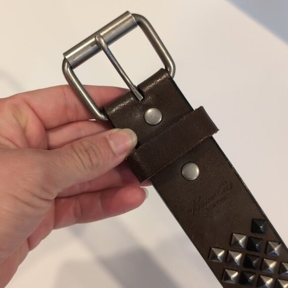 Kenneth Cole Studded Italian Leather Belt Mens Womens Unisex Wide 36/90 - Picture 12 of 16